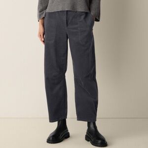 $188 Eileen Fisher brushed organic cotton arch pant Ebony PP barrel velveteen